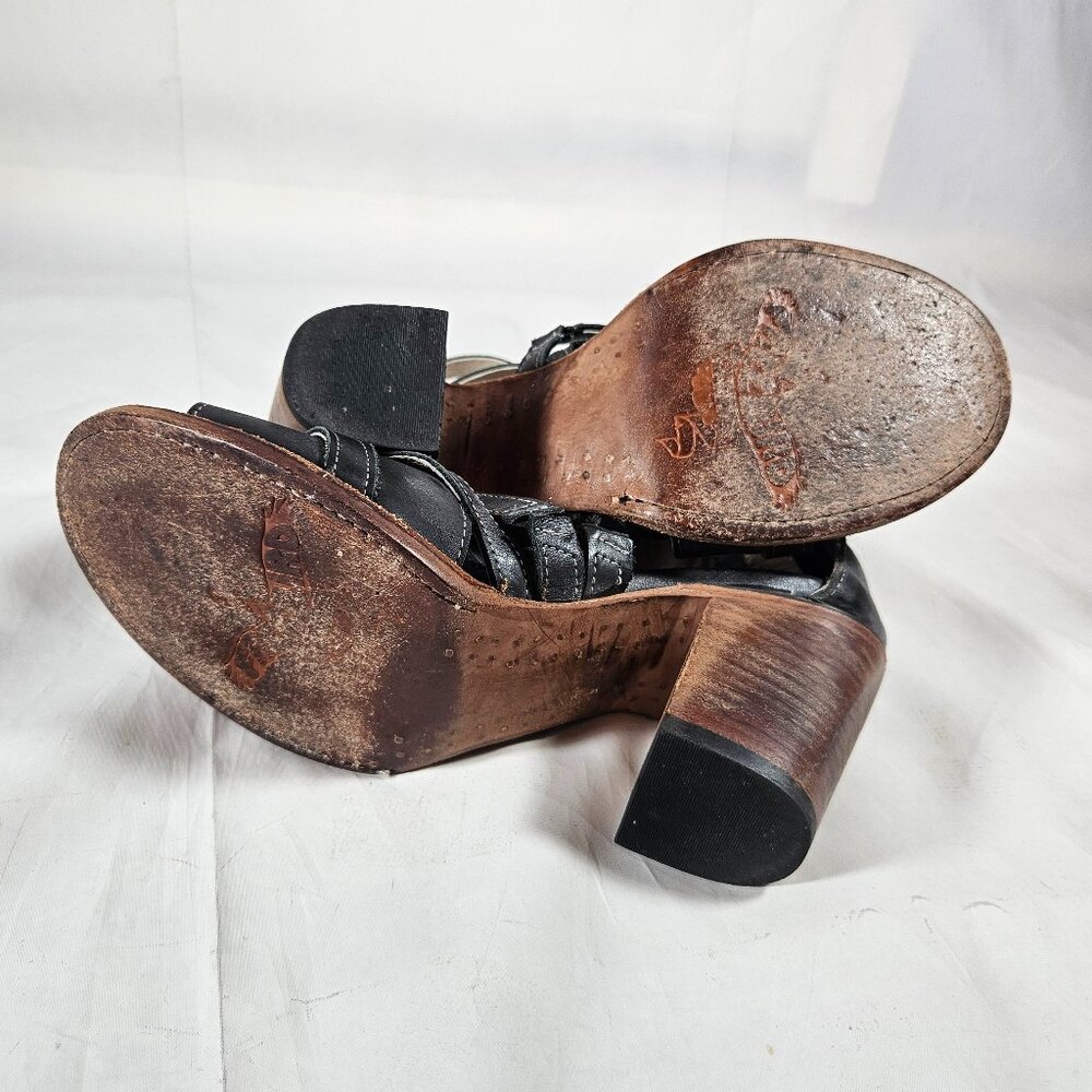 Freebird by Steven Claw Heels Sandals Women's Size 9 Black Boho - Picture 8 of 9